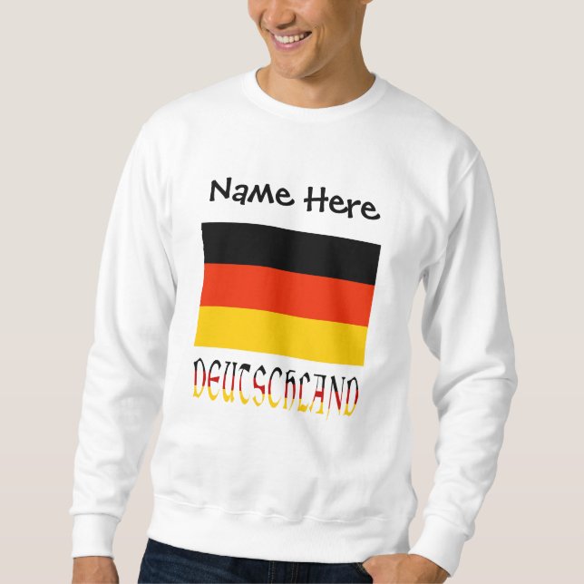 Deutschland German Flag Black Personalisation  Sweatshirt (Front)