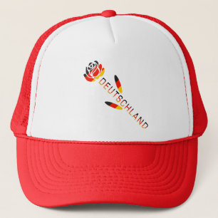 Deutschland German Flag Rose Trucker Hat