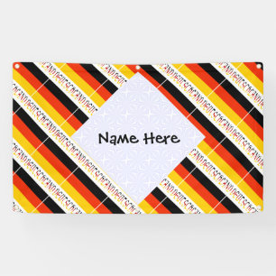 Deutschland German Flag Tiled Personalised Name  Banner