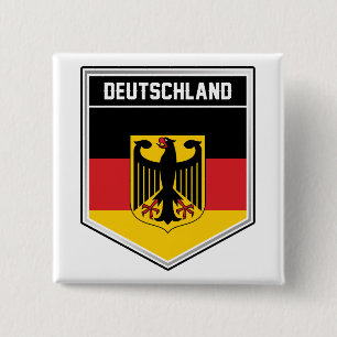 Deutschland/Germany Flag Shield 15 Cm Square Badge