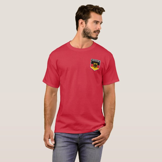 Deutschland/Germany Flag Shield T-Shirt (Front Full)