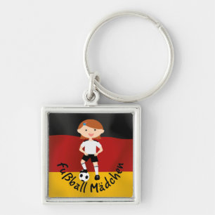 Deutschland Germany Fußball Mädchen 3 v2 Key Ring