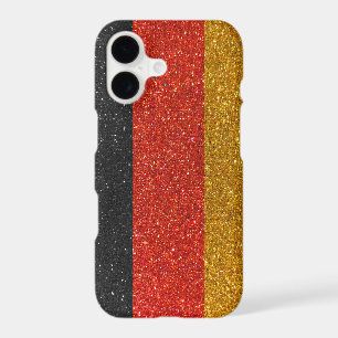 Deutschland Germany German Flag Black Gold Glitter