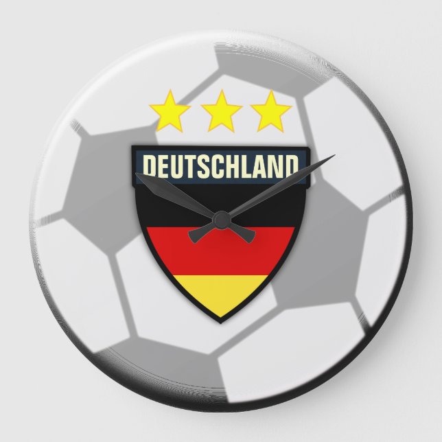 Deutschland Germany Soccer Ball Clock (Front)