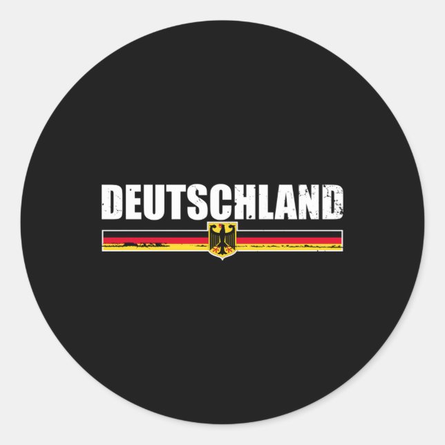 Deutschland Gery Flag Proud Ger Classic Round Sticker (Front)