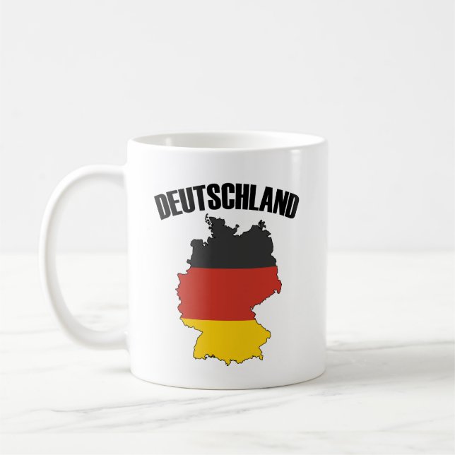 Deutschland Map - German Flag - Germany Travel Coffee Mug (Left)