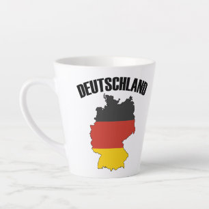Deutschland Map - German Flag - Germany Travel Latte Mug