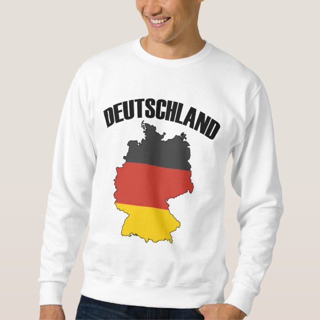 Deutschland Map - German Flag - Germany Travel Sweatshirt (Front)