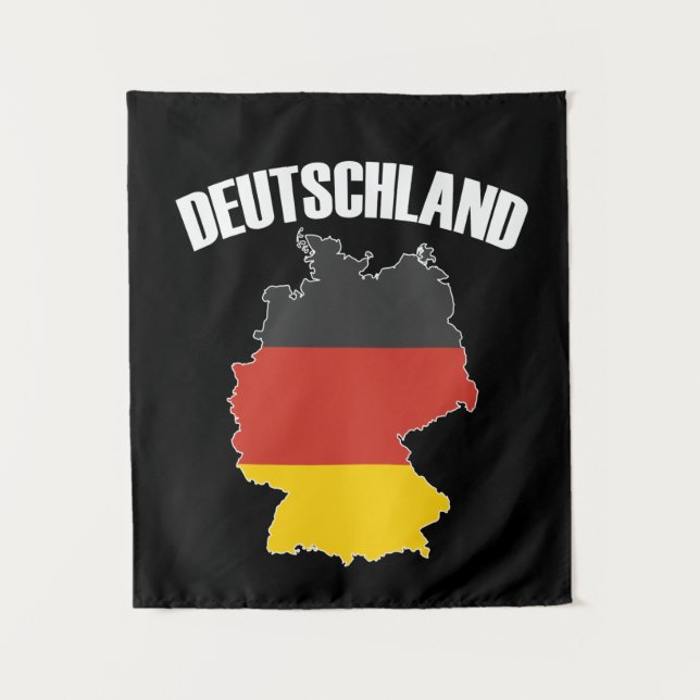 Deutschland Map - German Flag - Germany Travel Tapestry (Front)
