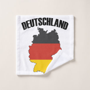 Deutschland Map - German Flag - Germany Travel Wash Cloth