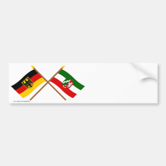Deutschland & Nordrhein-Westfalen Flaggen gekreuzt Bumper Sticker