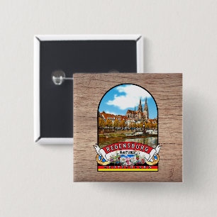 Deutschland Regensburg Vintage souvenir 15 Cm Square Badge