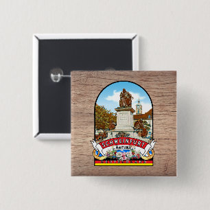 Deutschland Schweinfurt Vintage souvenir 15 Cm Square Badge
