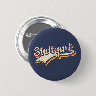 Deutschland Stuttgart Vintage Retro Typografie 6 Cm Round Badge