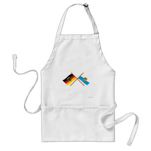 Deutschland und Bayern Flaggen, gekreuzt Standard Apron