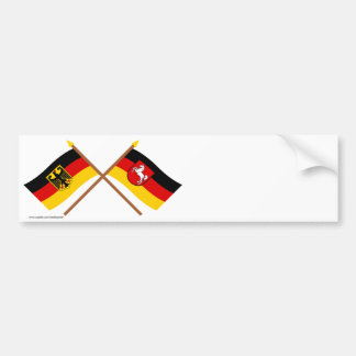 Deutschland und Niedersachsen Flaggen, gekreuzt Bumper Sticker