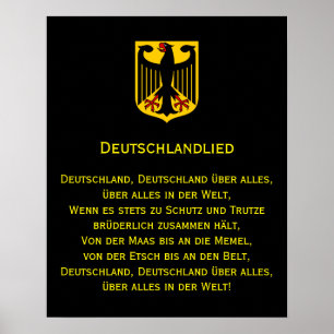 Deutschlandlied German National Anthem Poster