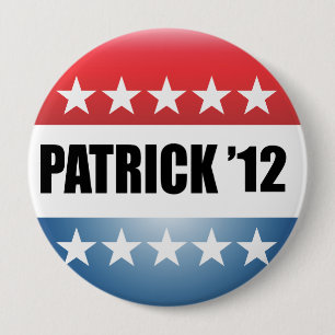 DEVAL PATRICK 10 CM ROUND BADGE
