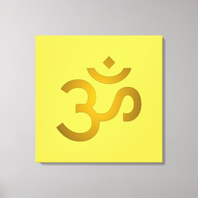 Devanagari om - Canary Canvas Print (Front)