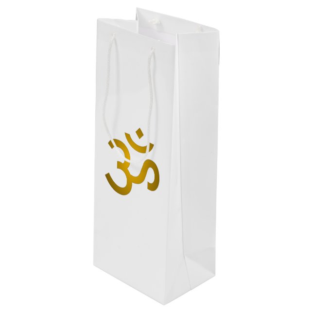 Devanagari om  wine gift bag (Front Angled)