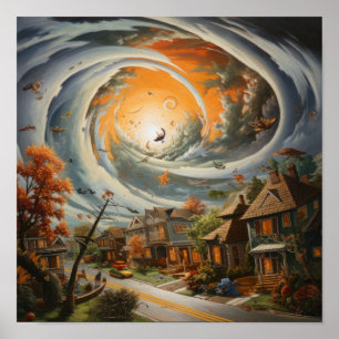 Devastating Hurricane Strikes Neighbourhood - Powe Poster