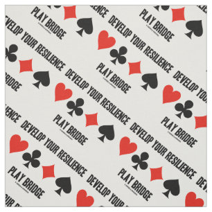 Develop Your Resilience Play Bridge Card Suits Fabric