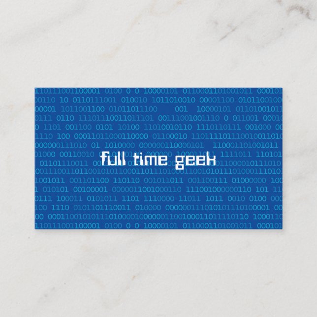 Developer Binary Numbers Artificial Intelligence Business Card (Front)