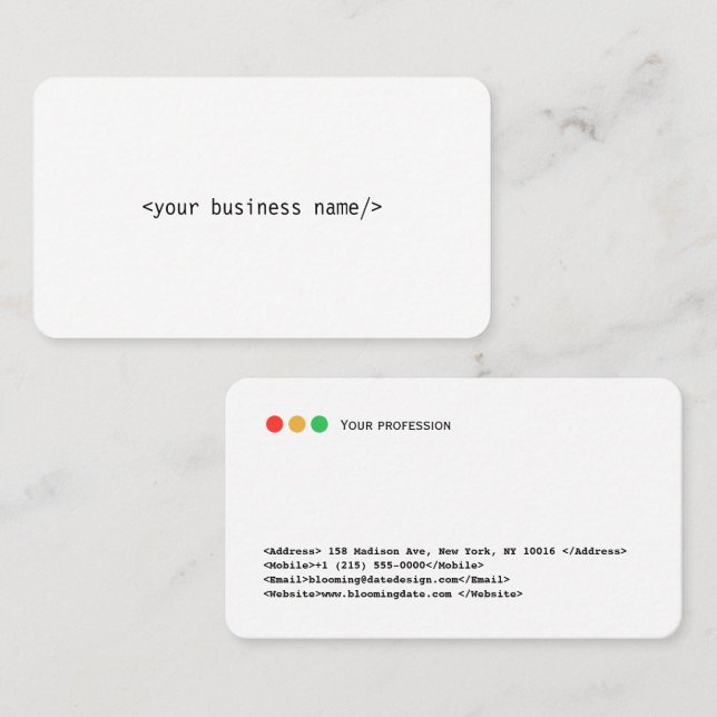 Developer Business Card (Front/Back)