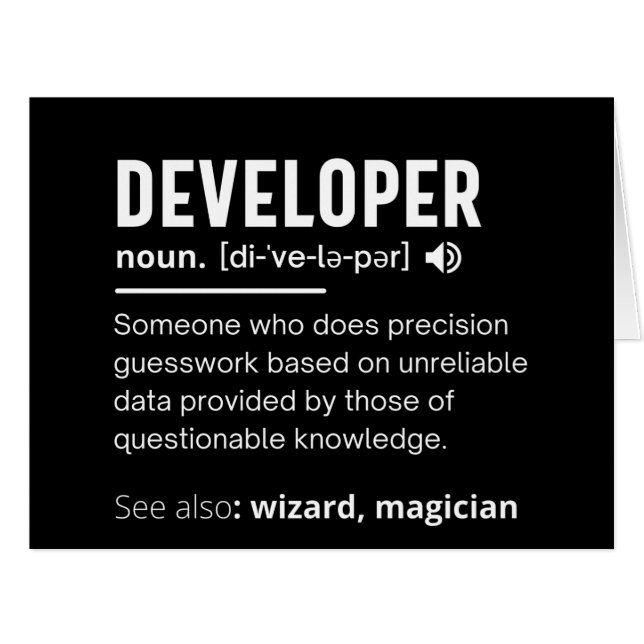 Developer Dictionary Definition Funny developers (Front Horizontal)