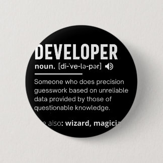 Developer Dictionary Definition Funny developers 6 Cm Round Badge