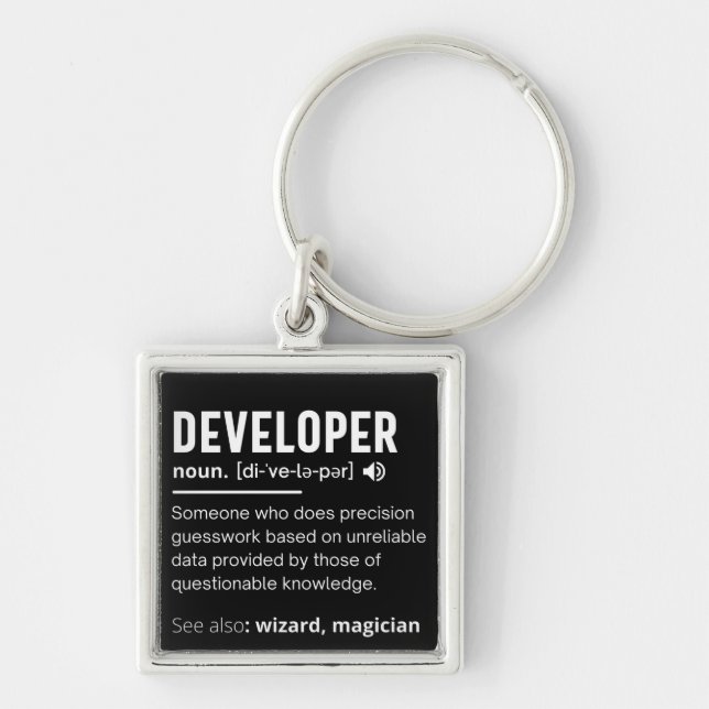 Developer Dictionary Definition Funny developers Key Ring (Front)