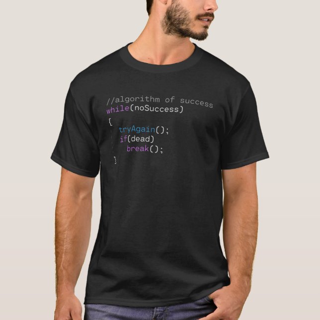 Developer Nerds  Algorithm of Success for Programm T-Shirt (Front)