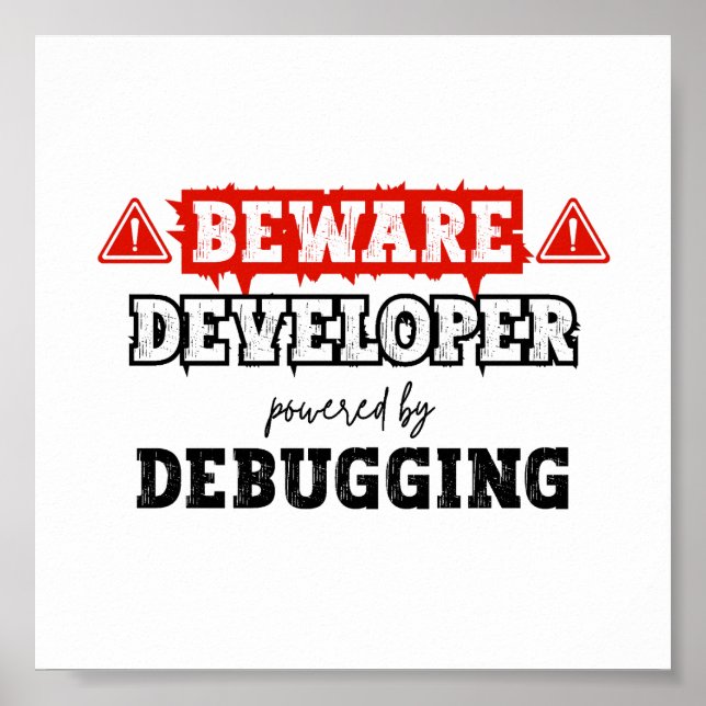 Developer Powered By Debugging | Programming Poster (Front)