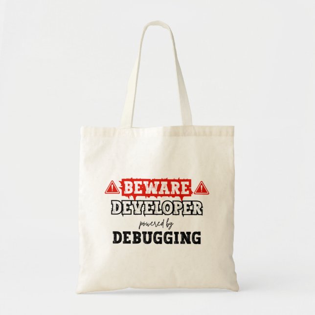 Developer Powered By Debugging | Programming Tote Bag (Front)