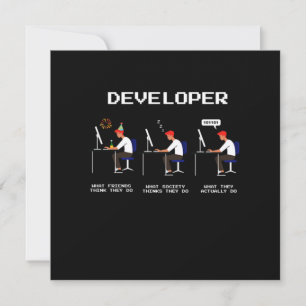 Developer Programmer Coder Computer Nerd Geek gift Invitation