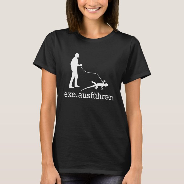 Developer  Programmer Humour Exe Lizard T-Shirt (Front)