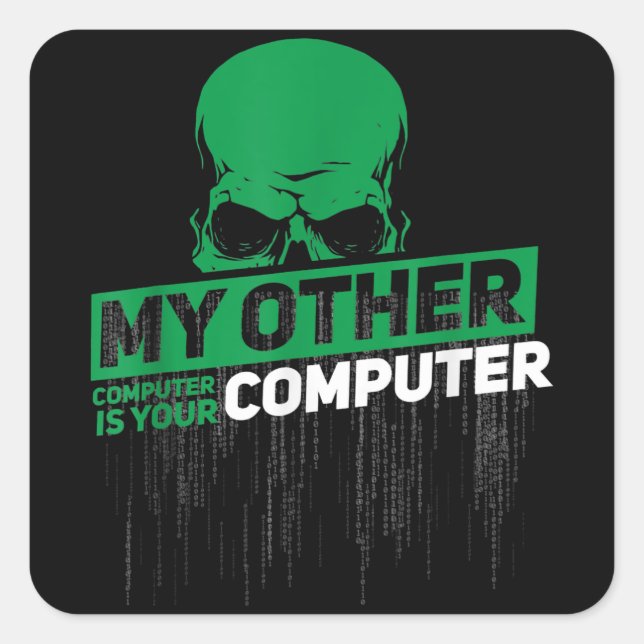 Developer Sysadmin Engineer Hacker Nerd Admin Code Square Sticker (Front)