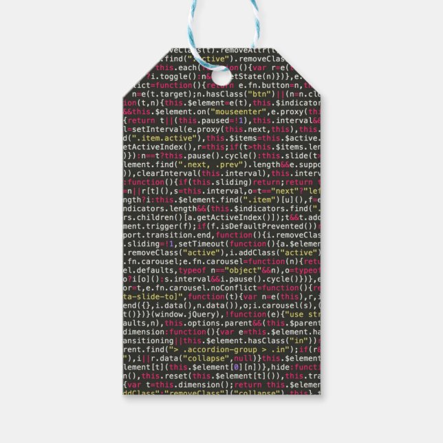 Developer's Terminal Pattern Gift Tags (Front)