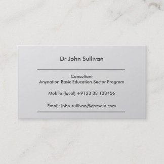 Development Consultant Expert Professional Business Card