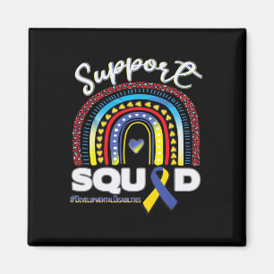 Developmental Disabilities Support Squad Blue Yell Magnet
