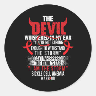 Devil2- Sickle Cell Anaemia Awareness Supporter Ri Classic Round Sticker