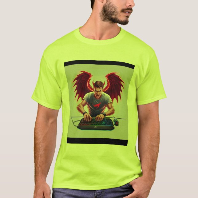 Devil Angel Gamer Tee – Unleash Your Dual Powers (Front)