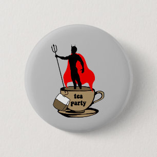 Devil anti tea party 6 cm round badge