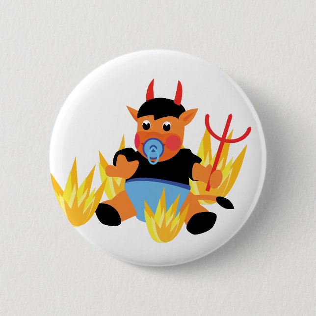 devil baby 6 cm round badge (Front)