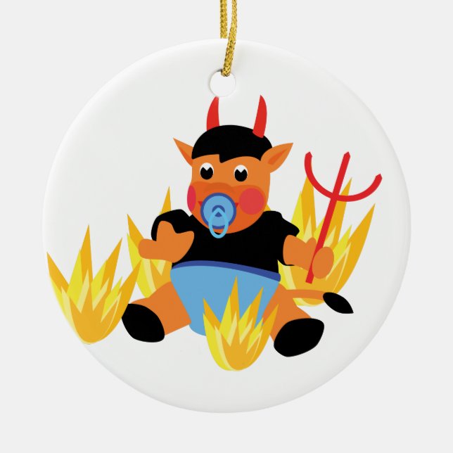 devil baby ceramic tree decoration (Front)