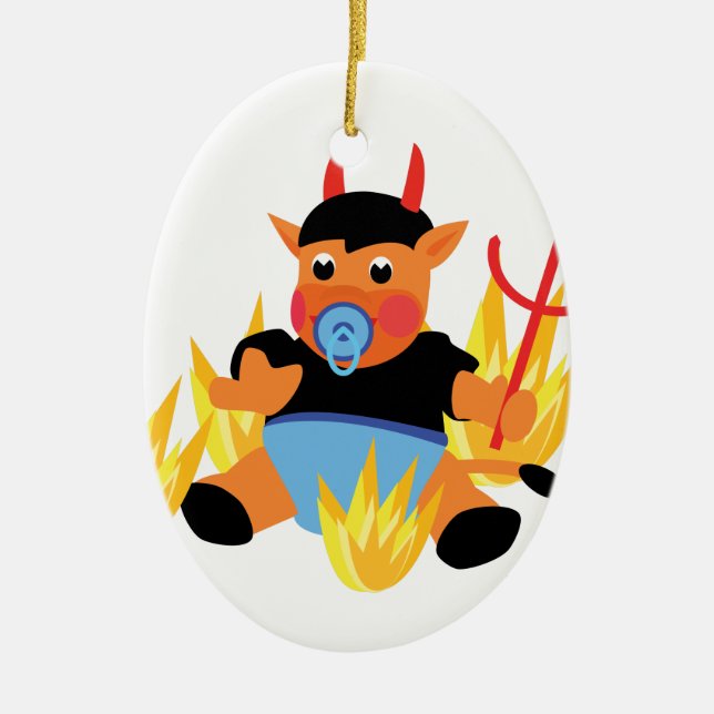 devil baby ceramic tree decoration (Front)