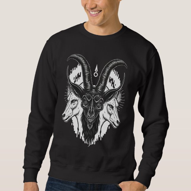 Devil Baphomet  Occult Gothic Demon Sweatshirt (Front)
