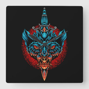 Devil Bat Square Wall Clock