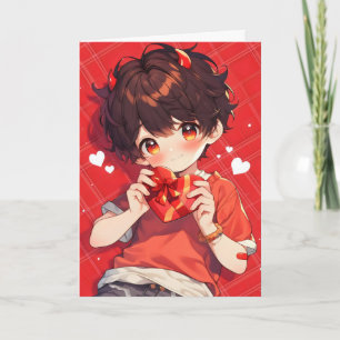 Devil Boy Cute Anime Love Holiday Card