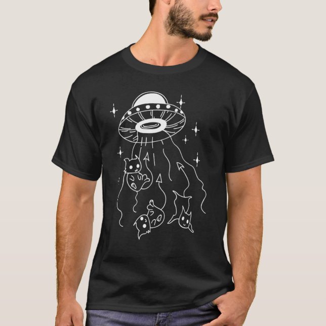Devil Cats Alien Sarcastic Kitten Cute Black Cat T-Shirt (Front)